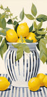 Zitronen in einer gestreiften Vase, mediterranes Stillleben-Poster - Posterbox.dk