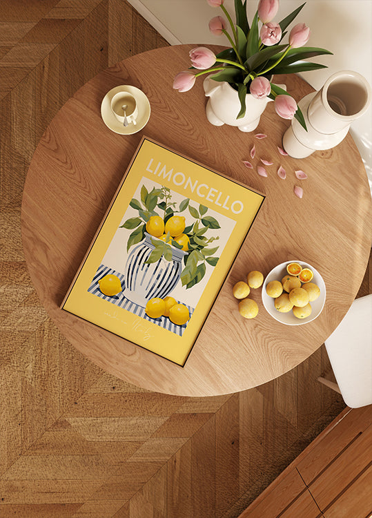 Limoncello-Zitronen-Druck, italienische Zitruskunst, gelbe Galerie-Wandposter – Posterbox.dk