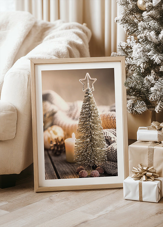 ein Bild eines Weihnachtsbaums in einem Rahmen