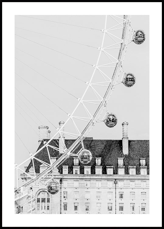 London Eye in Schwarz-Weiß-Poster - Posterbox.dk
