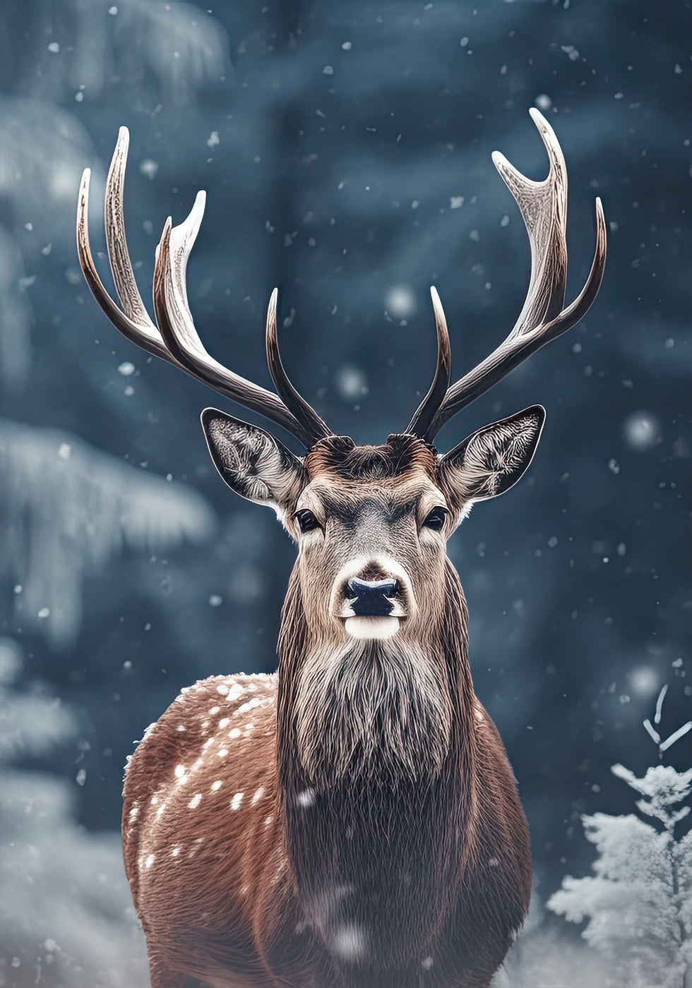 Majestätisches Winterhirsch-Poster - Posterbox.dk