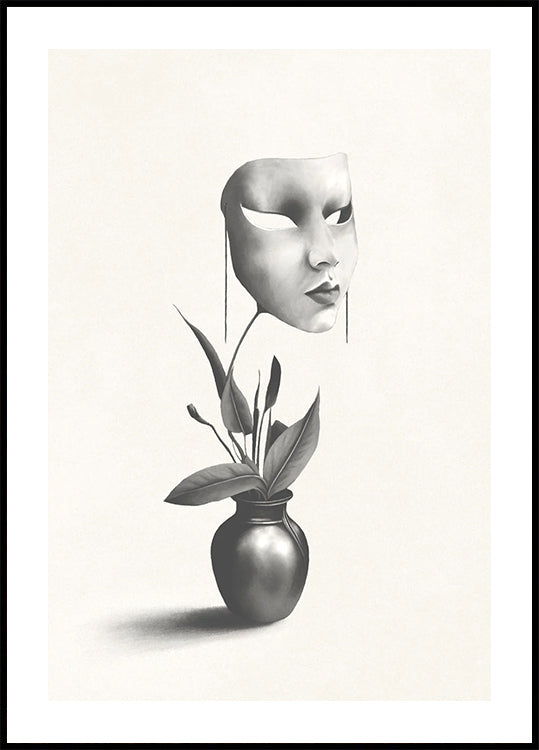 Maske in einer Pflanze Poster - Posterbox.dk