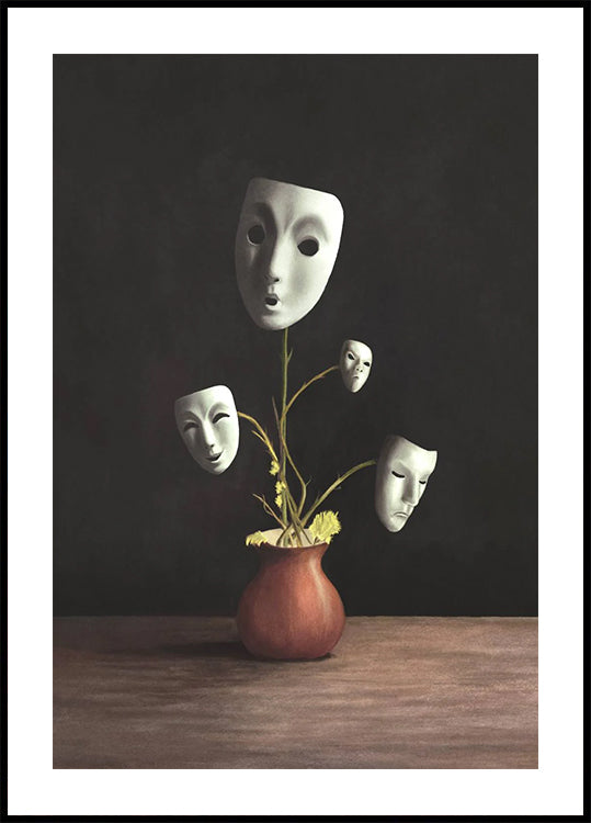 Masked Emotions, surreales Pflanzenposter - Posterbox.dk