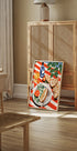 Mediterranes Brunch-Poster mit gestreifter Tischdecke - Posterbox.dk