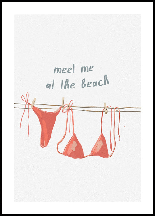 Poster „Treffen Sie mich am Strand“ - Posterbox.dk