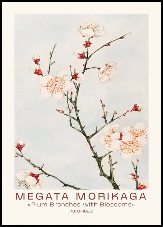 Megata Morikaga, Pflaumenzweige mit Blüten Poster - Posterbox.dk