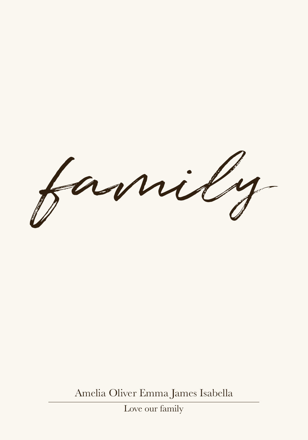 Minimalistisches Poster mit Familiennamen - Posterbox.dk