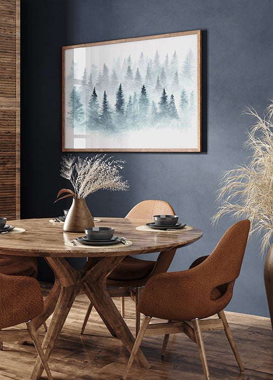 Misty Aquarellwald-Poster - Posterbox.dk