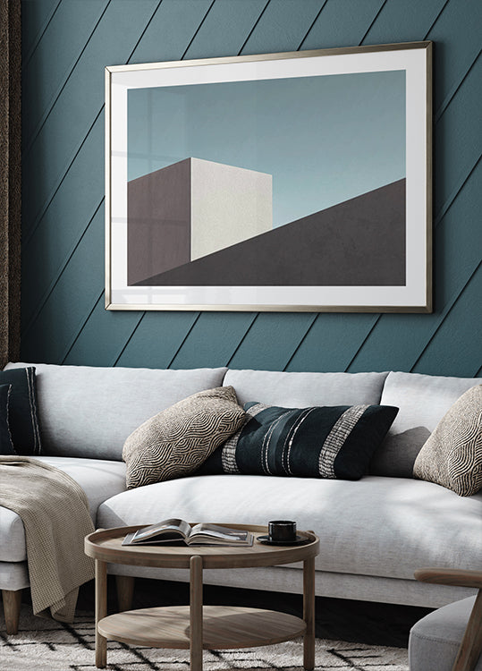 Moderne Architektur, minimale Betongeometrie Poster - Posterbox.dk