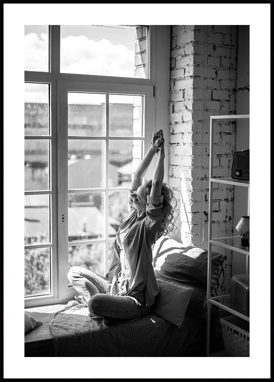 Poster „Morgenentspannung am Fenster“ - Posterbox.dk