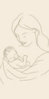 Poster mit Strichzeichnungen für Mutter und Baby - Posterbox.dk
