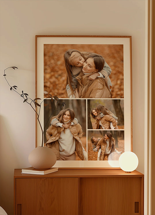 Personalisiertes Fotocollage-Poster für Mutter und Tochter – Posterbox.dk