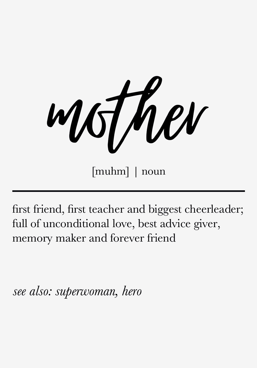 Mutter-Definition-Druckplakat - Posterbox.dk