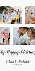 Meine glückliche Ehe, personalisiertes Hochzeitsfoto-Collage-Poster - Posterbox.dk