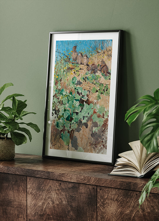 Nestlinge des Neuntöter Poster - Posterbox.dk