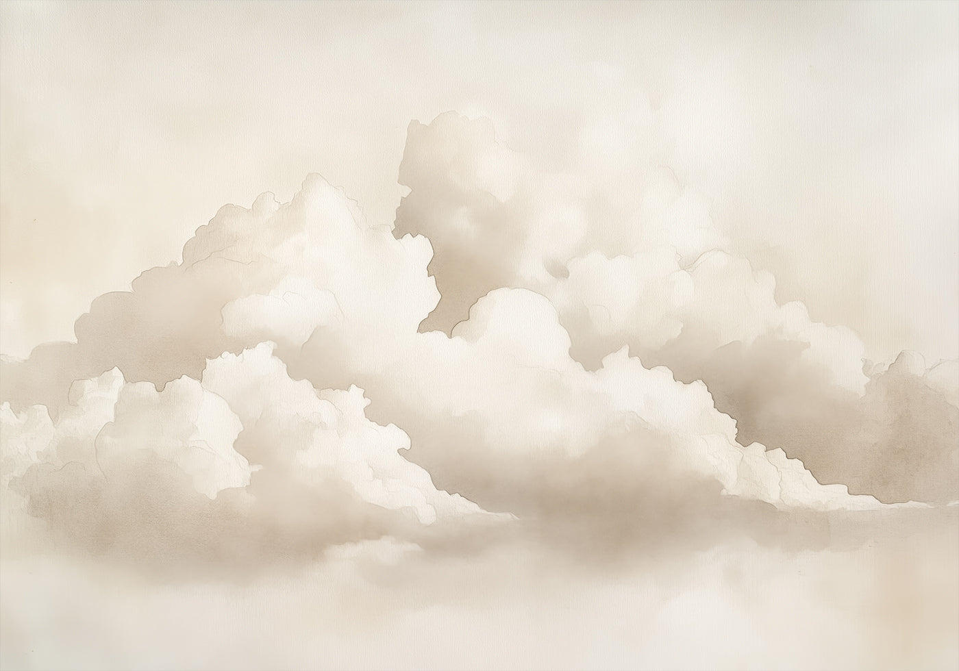 Neutrales Wolkengebilde-Aquarell-Poster - Posterbox.dk