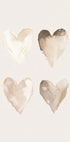Neutrale Aquarellherzen, Beigetöne, Kinderposter - Posterbox.dk