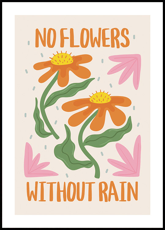 Keine Blumen ohne Regen Poster - Posterbox.dk