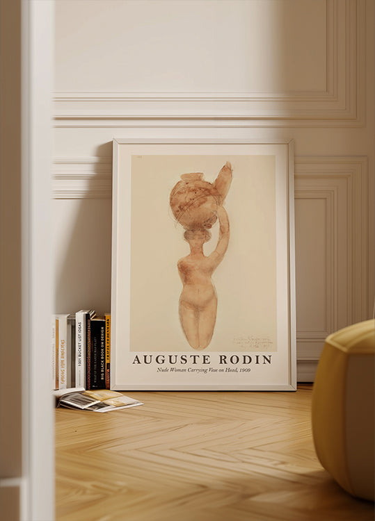 Nackte Frau mit Vase auf dem Kopf Poster - Posterbox.dk