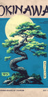 Okinawa-Geist, stilisierte Kiefer und Mond Poster - Posterbox.dk