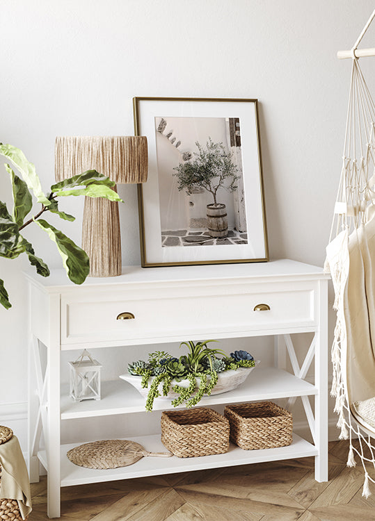 Olivenbaum im Holzfass Poster - Posterbox.dk