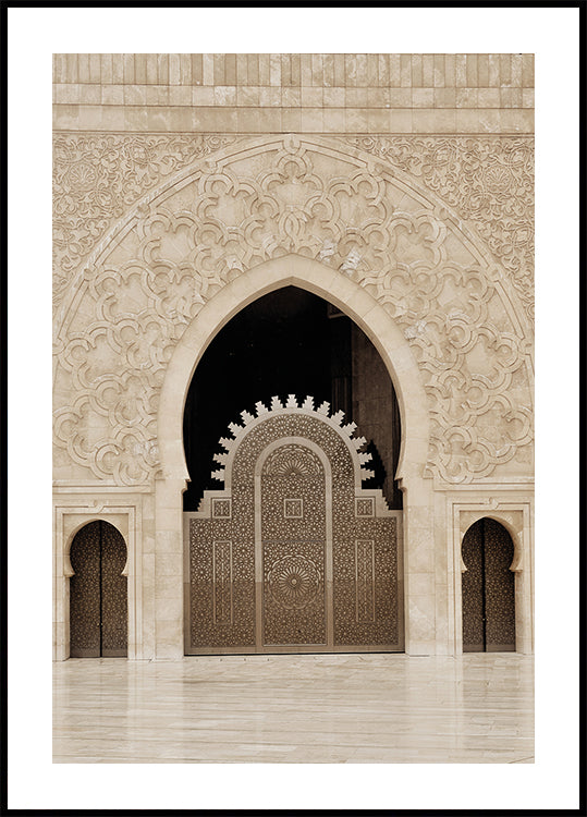 Verziertes Haupttor der Hassan-II.-Moschee, Casablanca Poster - Posterbox.dk