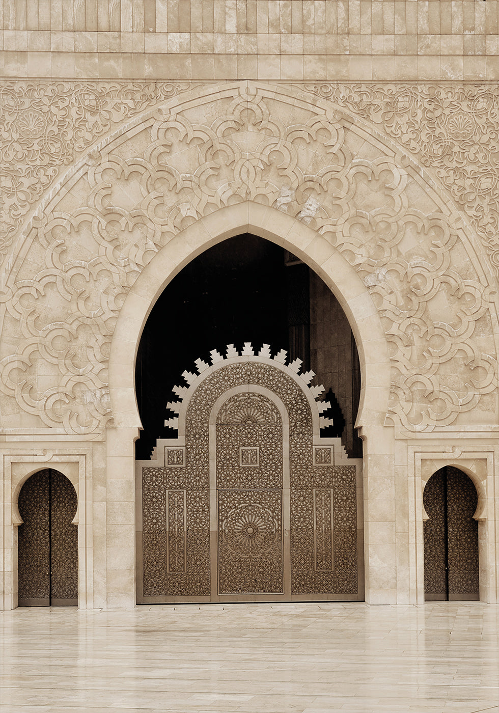 Verziertes Haupttor der Hassan-II.-Moschee, Casablanca Poster - Posterbox.dk