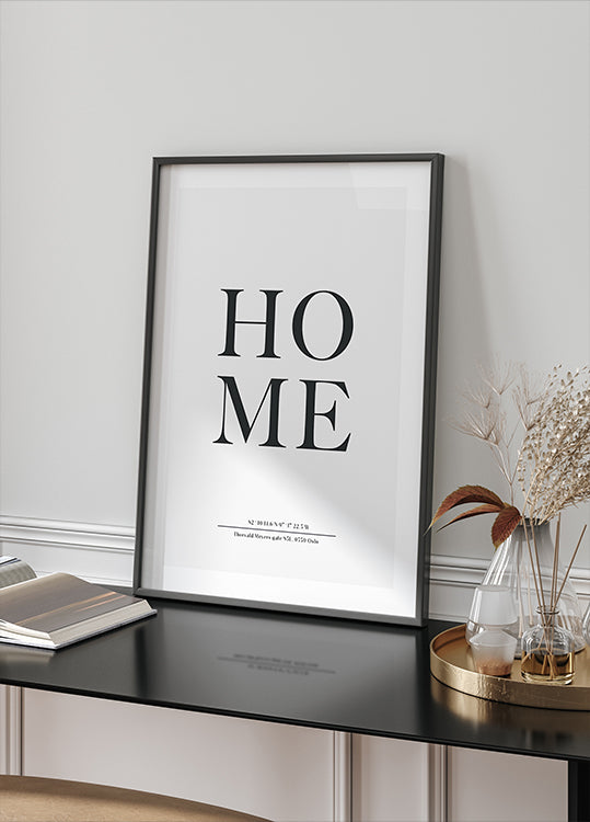 Unser Zuhause, personalisiertes Koordinatenposter - Posterbox.dk