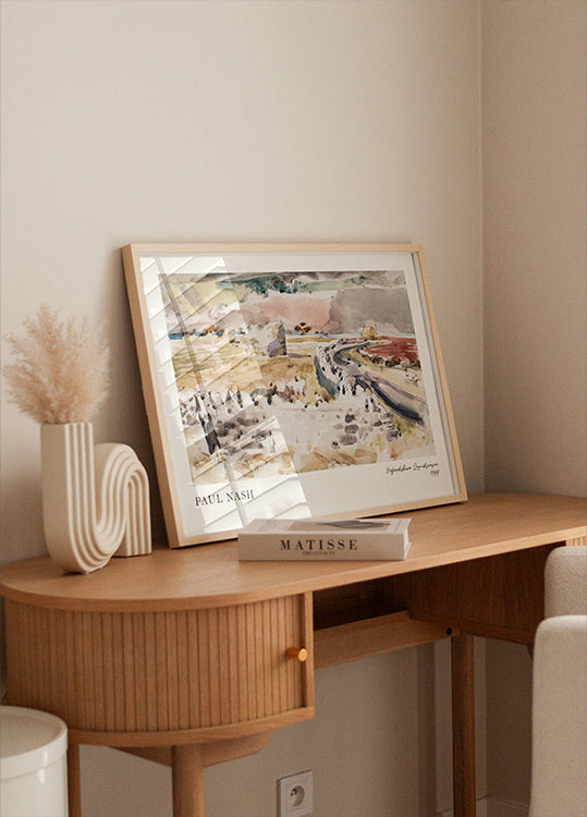 Oxfordshire-Landschaft Paul Nash Britisches Aquarellgemälde-Poster - Posterbox.dk