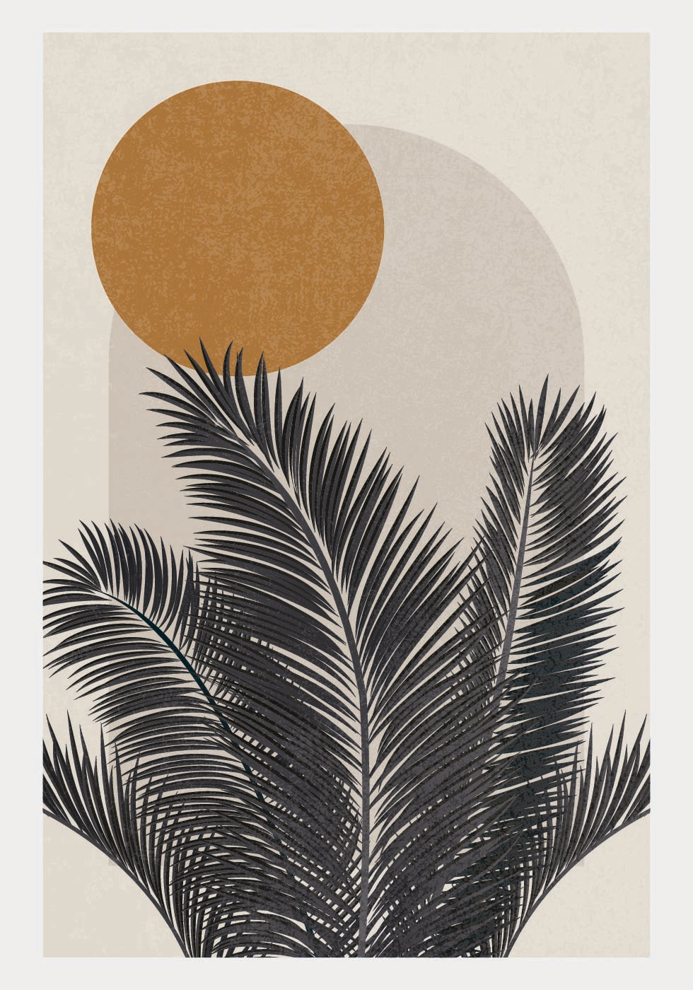 Palm and Sun, Botanical Abstract Plakat - Posterbox