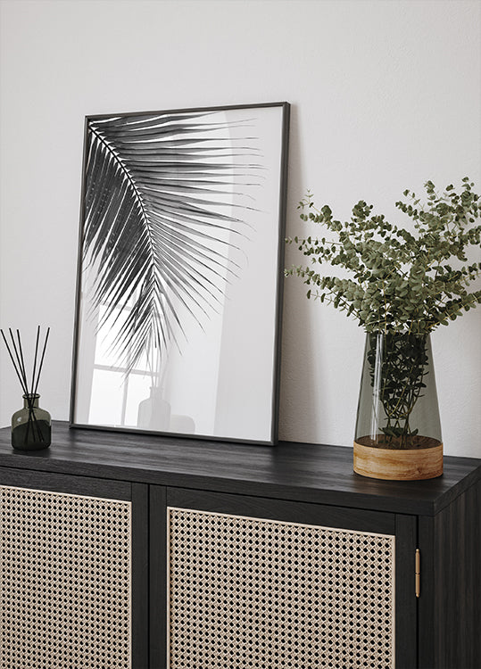 Palmblatt in Monochrom Poster - Posterbox.dk