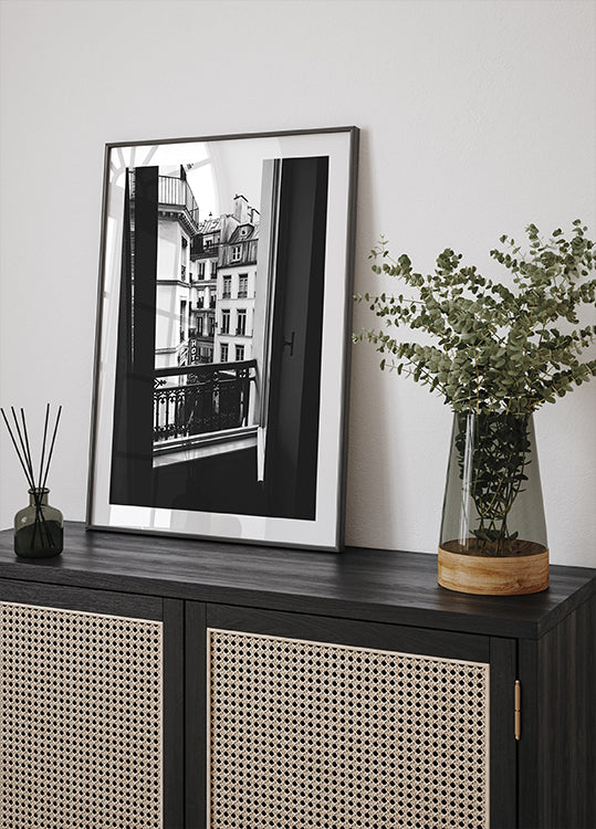 Poster mit Blick auf das Pariser Fenster - Posterbox.dk