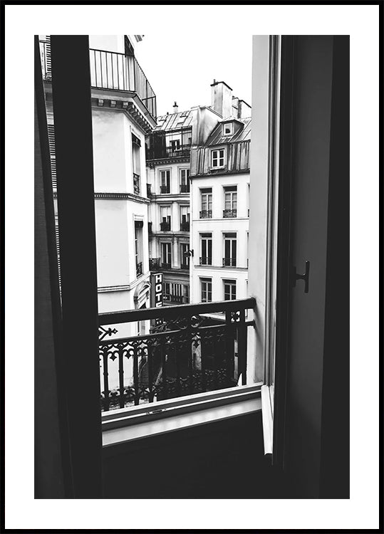 Poster mit Blick auf das Pariser Fenster - Posterbox.dk