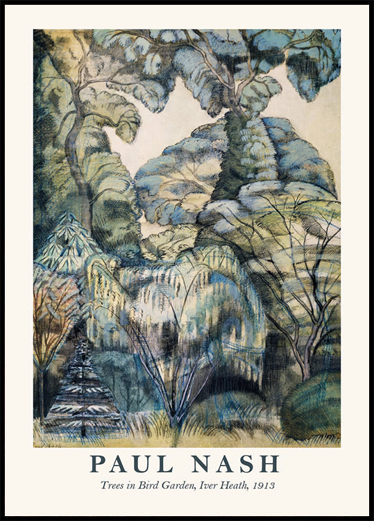 Paul Nash, Bäume im Vogelgarten Poster - Posterbox.dk