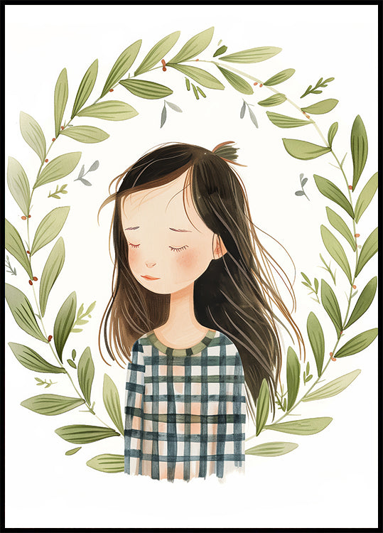 Friedliches Mädchen-Illustrationsposter - Posterbox.dk