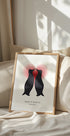 Pinguin-Liebe, individuelles Paarnamen und Datumsposter - Posterbox.dk