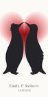 Pinguin-Liebe, individuelles Paarnamen und Datumsposter - Posterbox.dk