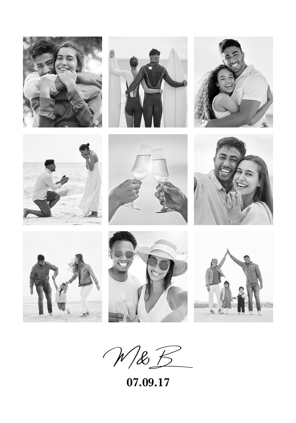 Personalisiertes Paar-Fotocollage-Poster - Posterbox.dk