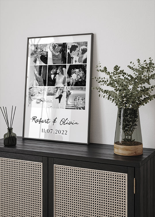Personalisiertes Hochzeitsfoto-Collage-Poster - Posterbox.dk