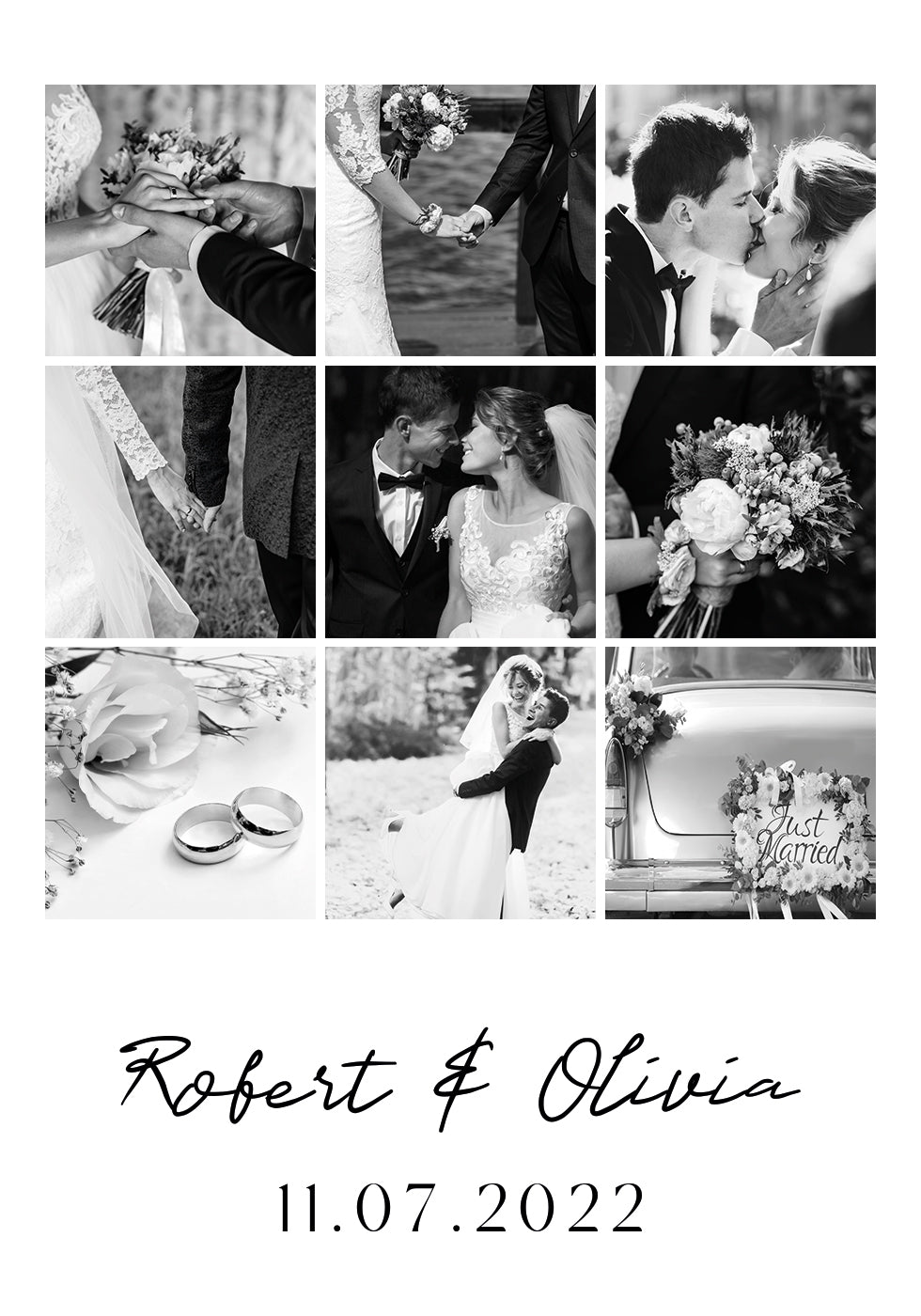 Personalisiertes Hochzeitsfoto-Collage-Poster - Posterbox.dk