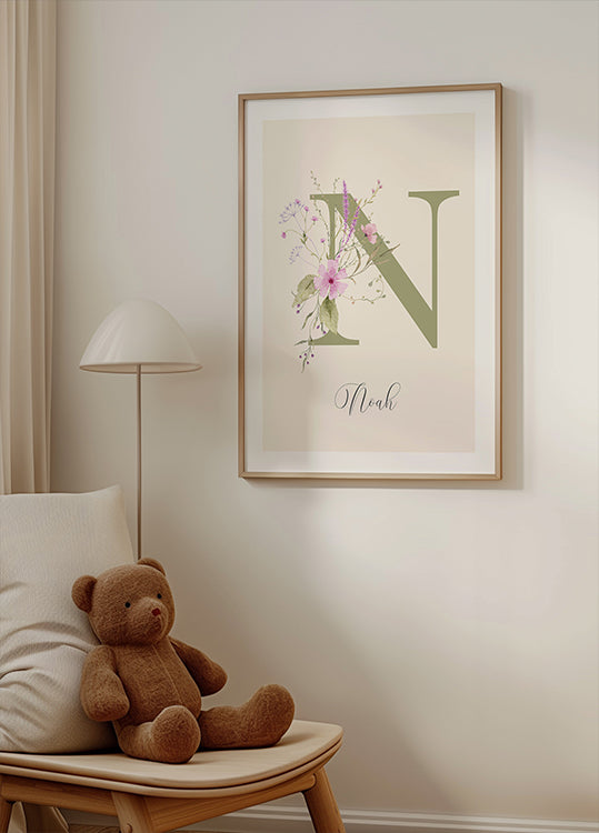 Personalisiertes Wildblumen-Namensposter - Posterbox.dk
