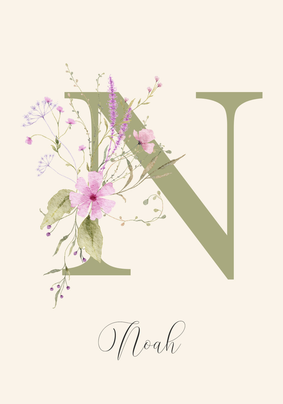 Personalisiertes Wildblumen-Namensposter - Posterbox.dk