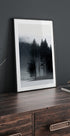 Pine Tree In a Foggy Field Poster - Posterbox.dk