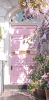 Rosa Tür mit Blumen Poster - Posterbox.dk