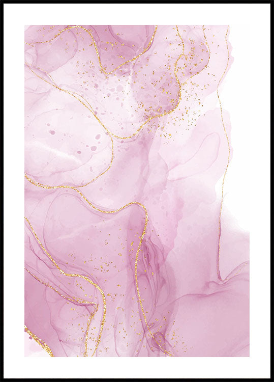 Rosa Marmor mit Gold Poster - Posterbox.dk