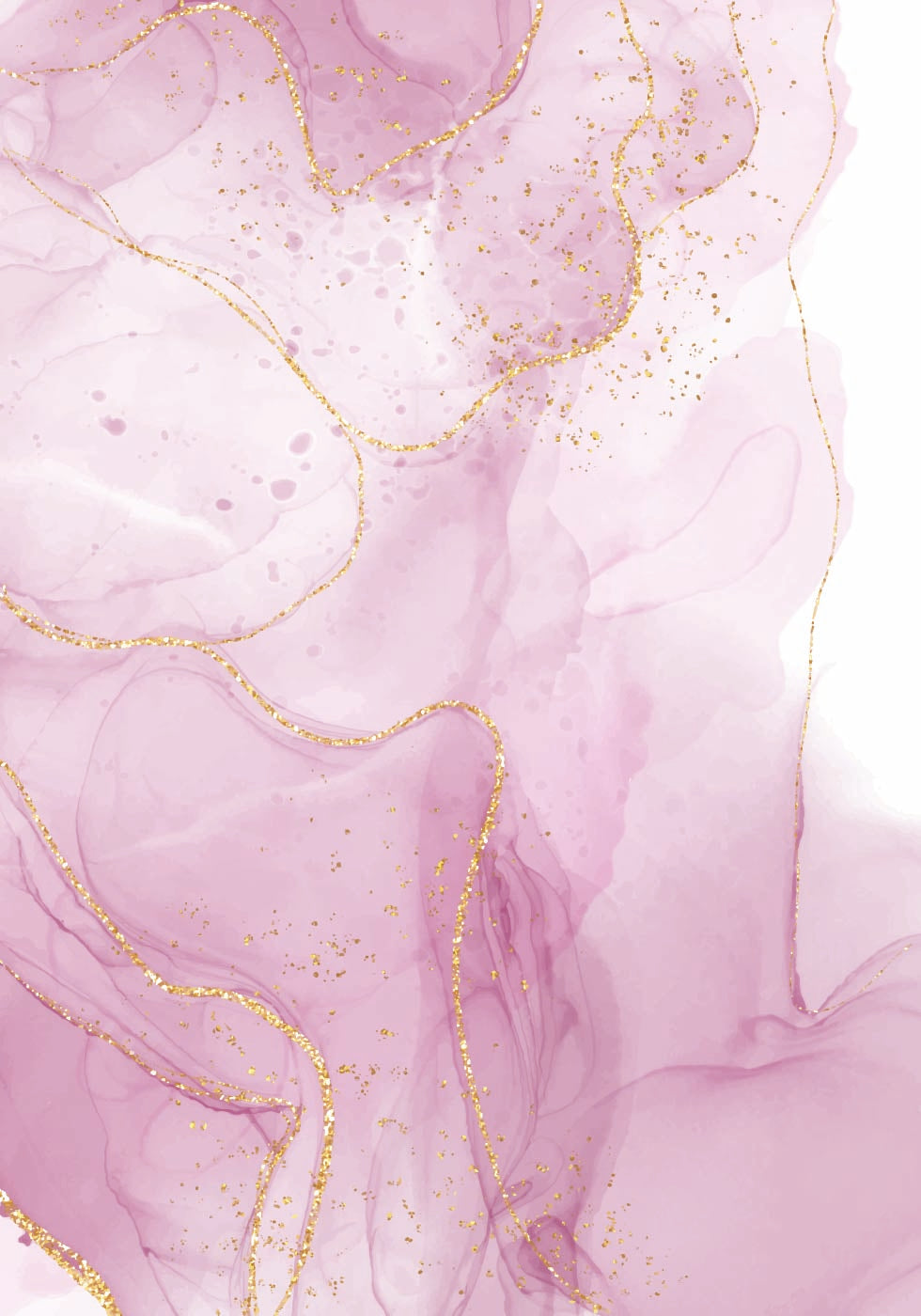 Rosa Marmor mit Gold Poster - Posterbox.dk