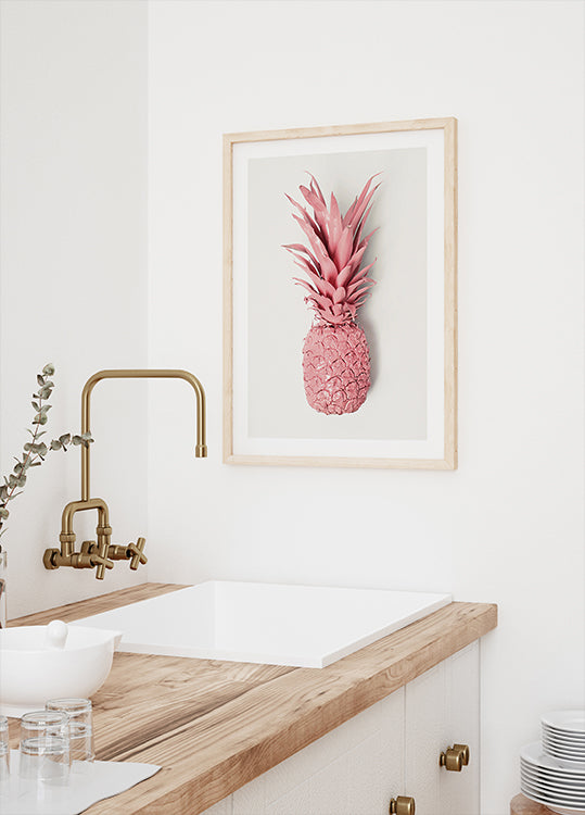 Rosa Ananas-Poster - Posterbox.dk