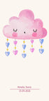 Rosa Aquarellwolke, personalisiertes Baby-Mädchen-Poster - Posterbox.dk