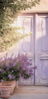 Lila Tür mit Blumen Poster - Posterbox.dk