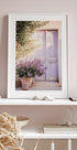 Lila Tür mit Blumen Poster - Posterbox.dk